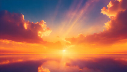 Fototapeta premium abstract illustration background sunset sky orange on digital art concept.