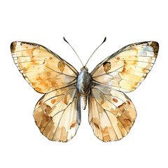 Butterfly watercolor isolated on white background.