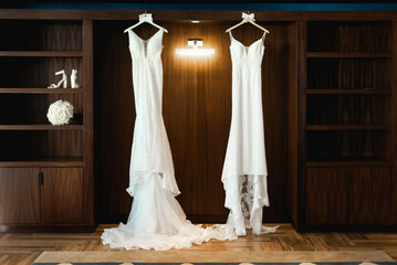 A Wedding dress or bridal gown is the dress worn by the bride during a wedding ceremony.