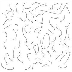 Thin arrows set for business plan, presentation and education. Sign, Symbol, Hand drawn arrow collection. arrow vector