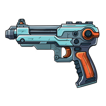 Cartoon game gun isolated on white background 