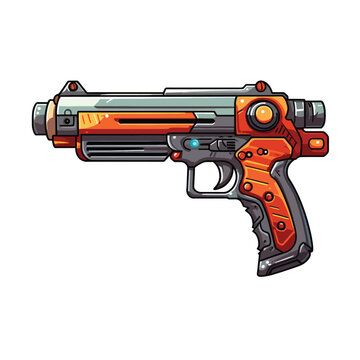 Cartoon game gun isolated on white background 
