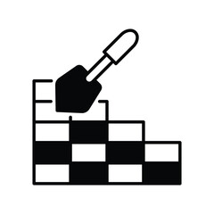 brick wall icon with white background vector stock illustration