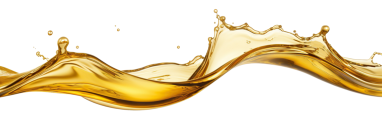 Golden oil splash cut out
