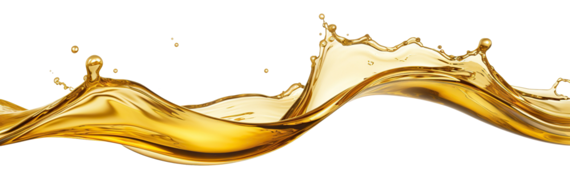 Golden oil splash cut out