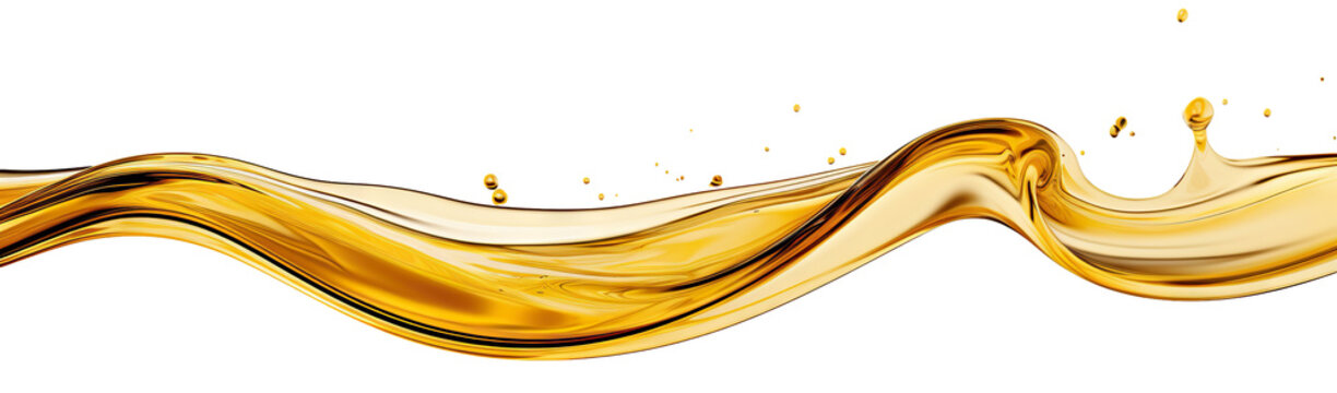 Golden oil splash cut out