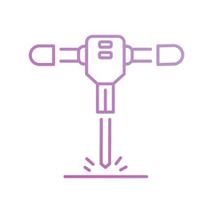 jackhammer icon with white background vector stock illustration