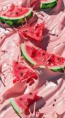 Watermelon pattern background . Vertical background 