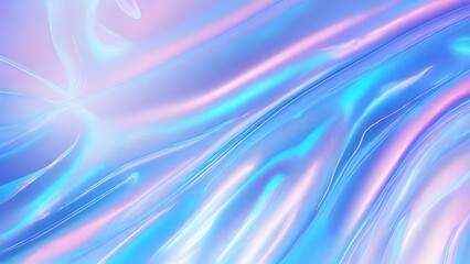 Obraz premium Holographic background pastel foil wrinkled colorful surface. The Hologram Background of 80s abstract foil soft texture crumpled in various colors. 90s blue sky pink pastel holographic gradient mesh