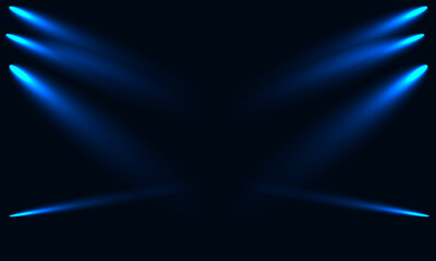 Blue Wave of Digital Energy Abstract Light Background and Illuminating Fractal Lines in a Dark Night