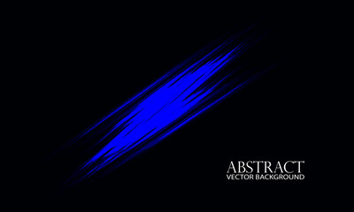 Abstract grunge texture style blue line on black background Vector illustration