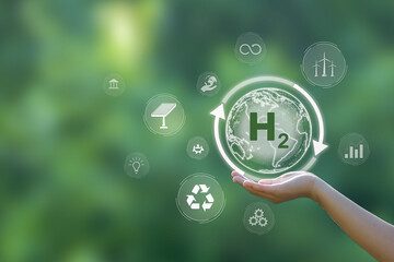 Zero Emission Technology Hydrogen innovation H2 clean hydrogen energy concept hydrogen production...
