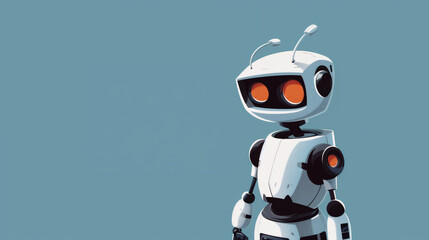 Fototapeta premium Light blue background with robots