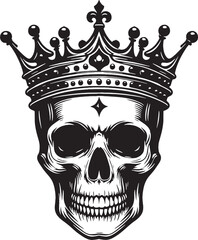 skull in crown vector illustration