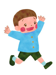 はしゃぐ男の子のイラスト