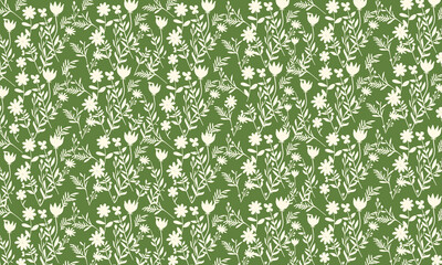 Abstract floral pattern with flowers and leaves