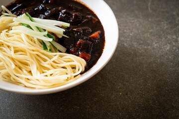 Jajangmyeon or JJajangmyeon is Korean Noodle with Black Sauce