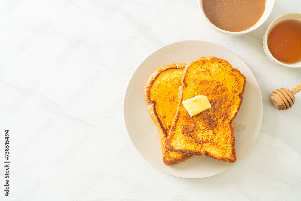 Sticker french toasted with butter and honey