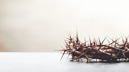 The cross crown of thorns and nails symbolizing the suffering and resurrection of jesus christ lent
