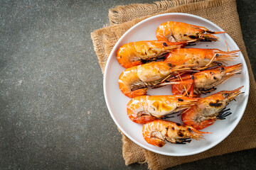 grilled river prawns or shrimps
