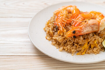 Giant Prawns Fried Rice with Shrimp Paste