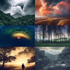 A collage of nature images