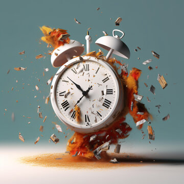 An exploding alarm clock