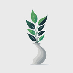 Plant on vase