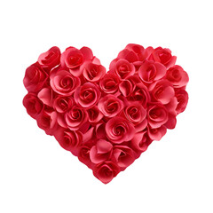 Beautiful red roses heart shape illustration png