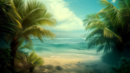 Fototapeta na wymiar tropical paradise island