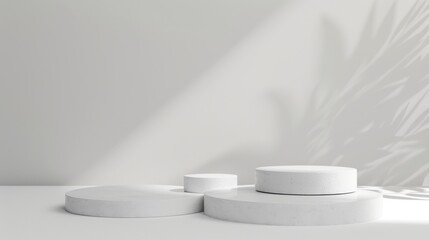 Fototapeta na wymiar White Table With Three Objects