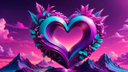 Foto op Plexiglas 3d heart for Valentine's Day © Siarhei