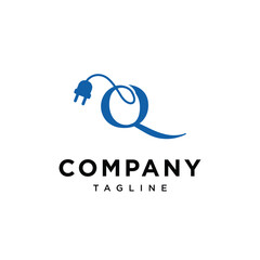 Letter Q Electrical Plug logo icon vector template.eps