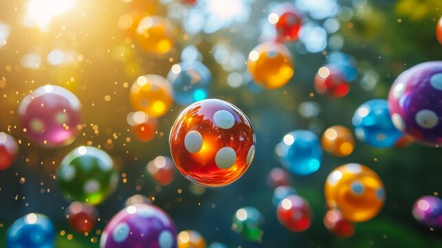 Chance and luck depicted with colorful lottery spheres mid-air