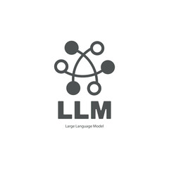 Large language model icon on white background	