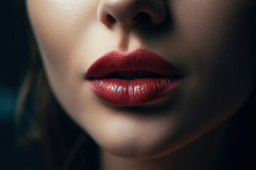 The seductive lips of a woman