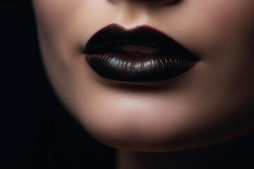 The seductive lips of a woman