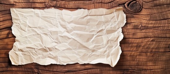 Obraz premium Wood-textured background with a white paper template.