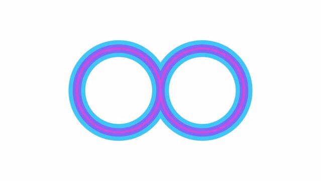 Creating infinity sign. 2D animation video. Motion graphics with alpha channel.