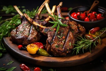 slices of roast beef on a fresh red table, processed roast beef and so, there is empty space for text, greetings, wallpaper, posters, advertisements, etc