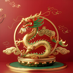 Fototapeta premium chinese new year dragon, chinese festival design concept 