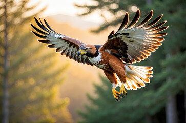 Fototapeta premium eagle bird Realistic images of wild animal world with blurred background