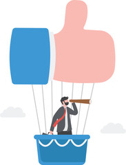 Career growth development, achievement, job improvement or promotion, appreciation or praise for success employee concept, 
