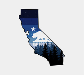 vector of california national forest perfect for print, etc - obrazy, fototapety, plakaty