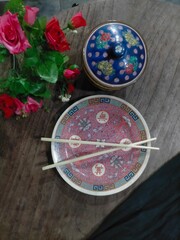 Vintage chines plate and bowl