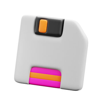 Flopy disk 3d icon isolated White Background 3d rendering