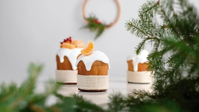 Easter baking with decorated tangerines
