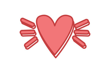 Heart Decor Flat Sticker Design