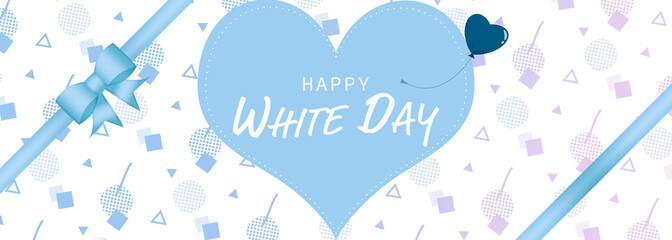 ホワイトデー用メンフィス柄の背景イラスト