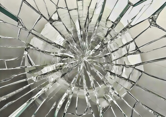 ひび割れたガラスの破片